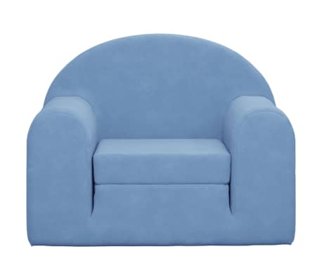 vidaXL Kinderslaapbank zacht pluche blauw