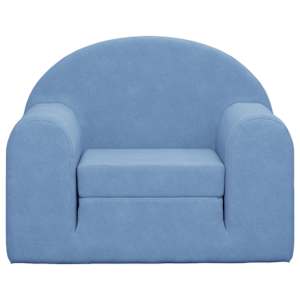 vidaXL Kinderslaapbank zacht pluche blauw