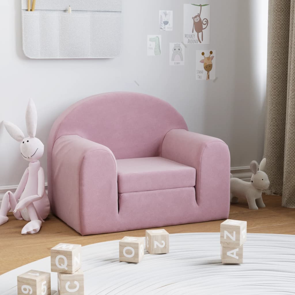 Dječji kauč na razvlačenje ružičasti mekani plišani Namještaj Naručite namještaj na deko.hr