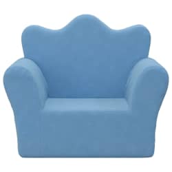 vidaXL Dječja sofa plava mekana pli&scaron;ana