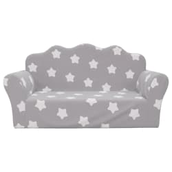 vidaXL Canap&eacute; enfants 2 places gris clair avec &eacute;toiles peluche douce