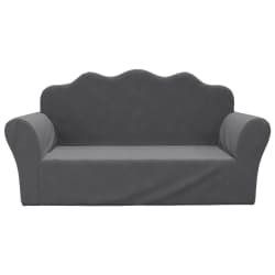 vidaXL Canap&eacute; pour enfants 2 places anthracite peluche douce