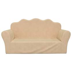 vidaXL Canap&eacute; pour enfants 2 places cr&egrave;me peluche douce
