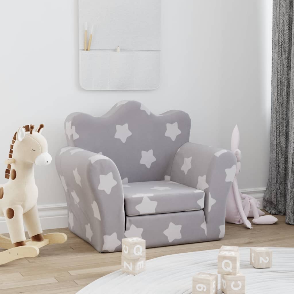 Canapé 2 Places Pour Enfants - Peluche Douce Crème, Housse Amovible - Mini-canapé Confortable Pour Petit Salon