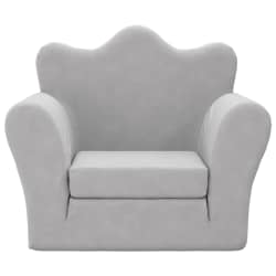 vidaXL Vaiki&scaron;ka sofa-lova, &scaron;viesiai pilkos spalvos, mink&scaron;tas pliu&scaron;as