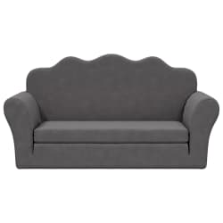 vidaXL Vaiki&scaron;ka dvivietė sofa-lova, antracito, mink&scaron;tas pliu&scaron;as