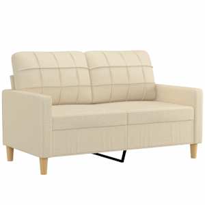 2místná pohovka s polštáři krémová 120 cm textil - obrázek 4