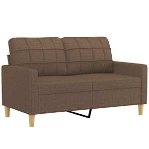 2místná pohovka s polštáři hnědá 120 cm textil - obrázek 4
