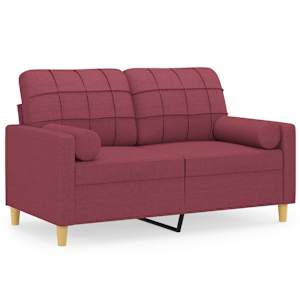 2místná pohovka s polštáři vínová 120 cm textil - obrázek 2