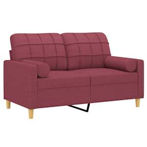 2místná pohovka s polštáři vínová 120 cm textil - obrázek 3