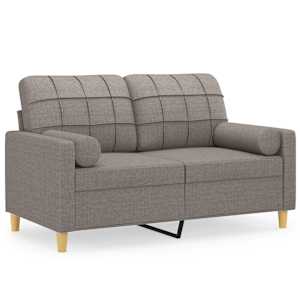 2místná pohovka s polštáři taupe 120 cm textil - obrázek 2