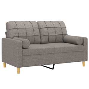 2místná pohovka s polštáři taupe 120 cm textil - obrázek 3