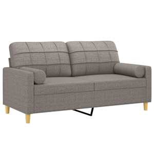 2místná pohovka s polštáři taupe 140 cm textil - obrázek 3