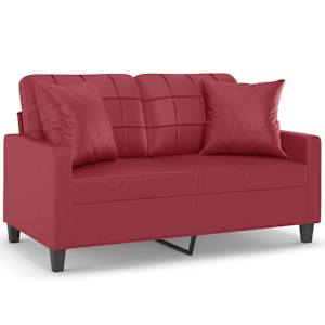 vidaXL 2-kohaline diivan patjadega, veinipunane, 120 cm, kunstnahk