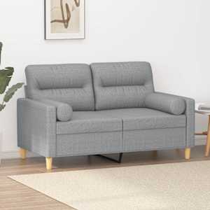 2místná pohovka s polštáři světle šedá 120 cm textil - obrázek 1
