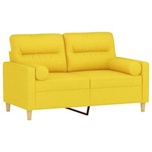 2místná pohovka s polštáři světle žlutá 120 cm textil - obrázek 3
