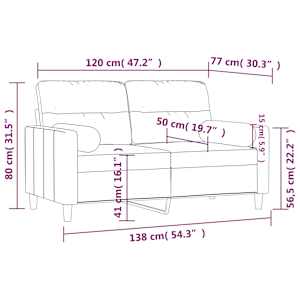 2místná pohovka s polštáři vínová 120 cm textil - obrázek 8
