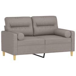 vidaXL 2-sits soffa med prydnadskuddar taupe 120 cm tyg