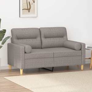 2místná pohovka s polštáři taupe 120 cm textil - obrázek 1