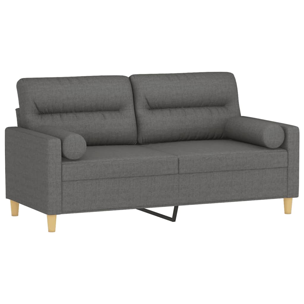 vidaXL 2-miestna pohovka s vankúšmi tmavosivá 140 cm látka