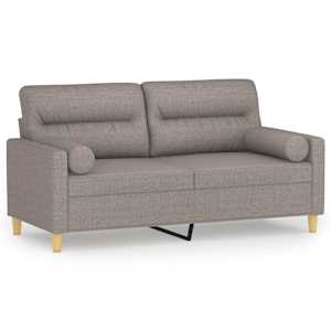 2místná pohovka s polštáři taupe 140 cm textil - obrázek 2