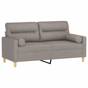 vidaXL 2-Sitzer-Sofa mit Zierkissen Taupe 140 cm Stoff