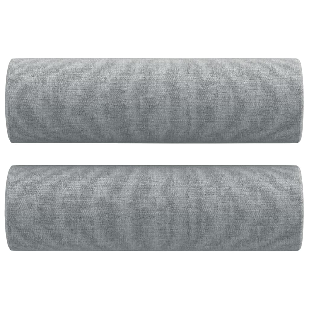 3-Seater Sofa with Throw Pillows Light Grey 180 cm Fabric 3200829
