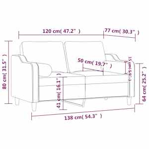 2místná pohovka s polštáři světle šedá 120 cm textil - obrázek 8