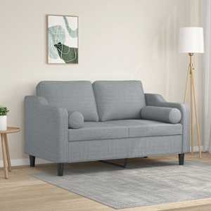 2místná pohovka s polštáři světle šedá 120 cm textil - obrázek 1