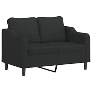 2místná pohovka s polštáři černá 120 cm textil - obrázek 4
