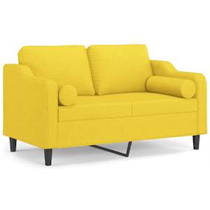 vidaXL 2-kohaline diivan patjadega, helekollane, 120 cm, kangas