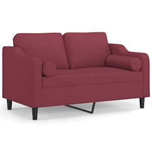 2místná pohovka s polštáři vínová 120 cm textil - obrázek 2