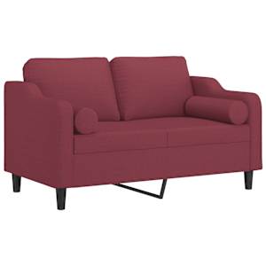 2místná pohovka s polštáři vínová 120 cm textil - obrázek 3