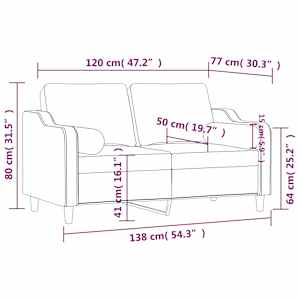 2místná pohovka s polštáři vínová 120 cm textil - obrázek 8