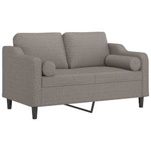 2místná pohovka s polštáři taupe 120 cm textil - obrázek 3