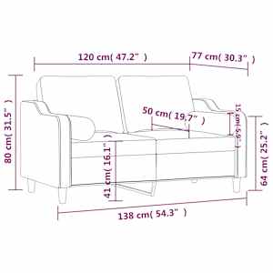 2místná pohovka s polštáři taupe 120 cm textil - obrázek 8
