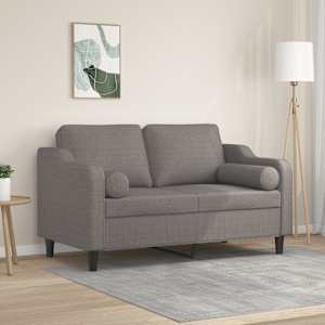 2místná pohovka s polštáři taupe 120 cm textil - obrázek 1