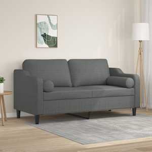 2místná pohovka s polštáři tmavě šedá 140 cm textil