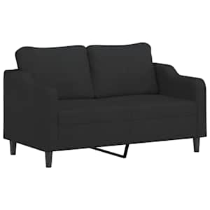2místná pohovka s polštáři černá 140 cm textil - obrázek 4