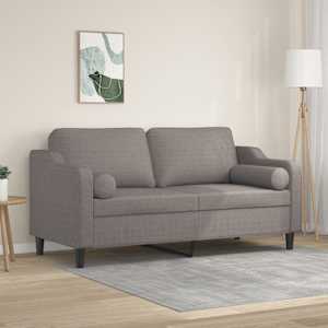 2místná pohovka s polštáři taupe 140 cm textil - obrázek 1