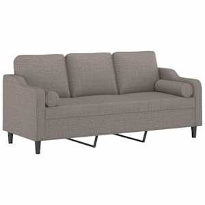 3místná pohovka s polštáři taupe 180 cm textil - obrázek 3