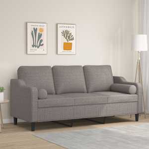 3místná pohovka s polštáři taupe 180 cm textil - obrázek 1