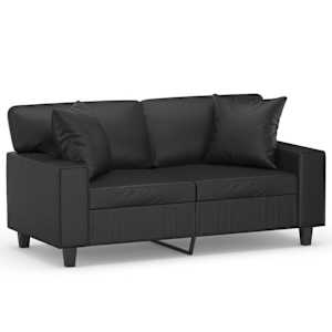 vidaXL 2-kohaline diivan patjadega, must, 120 cm, kunstnahk