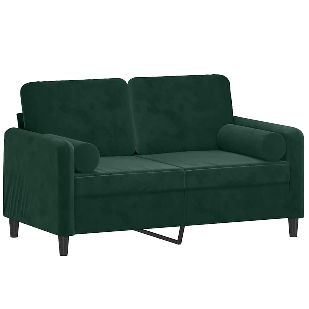 Thumbnail - vidaXL 2-Sitzer-Sofa mit Zierkissen Dunkelgrün 120 cm Samt