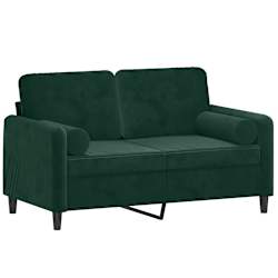 vidaXL 2-Sitzer-Sofa mit Zierkissen Dunkelgr&uuml;n 120 cm Samt