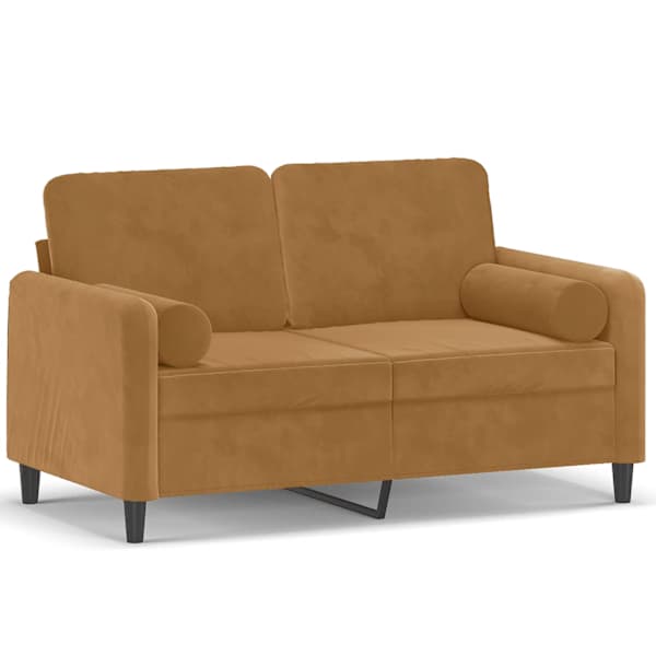 vidaXL 2-kohaline diivan patjadega, pruun, 120 cm, samet