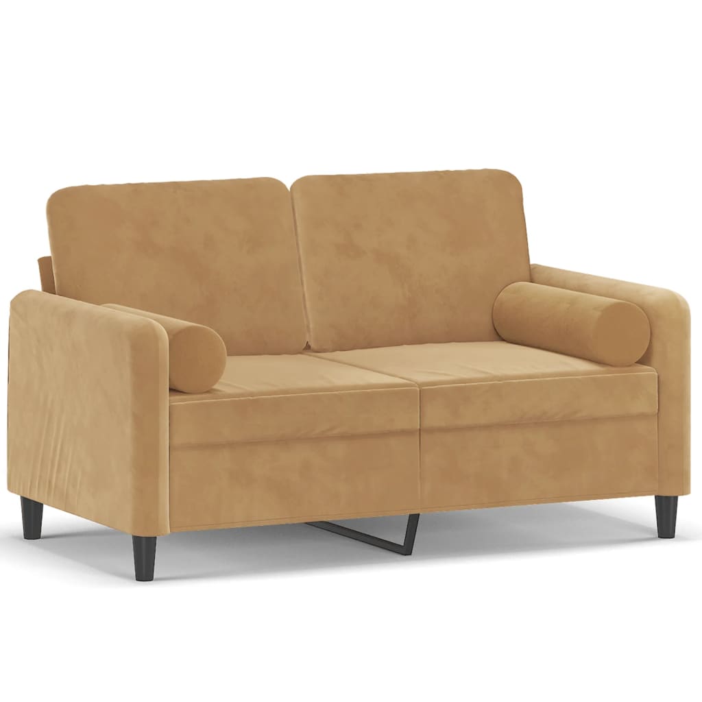 Thumbnail - vidaXL 2-Sitzer-Sofa mit Zierkissen Braun 120 cm Samt