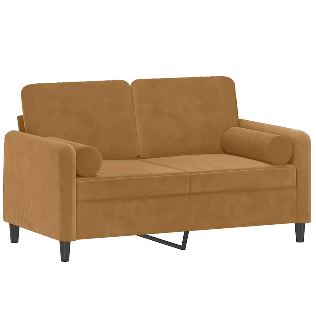 Thumbnail - vidaXL 2-Sitzer-Sofa mit Zierkissen Braun 120 cm Samt