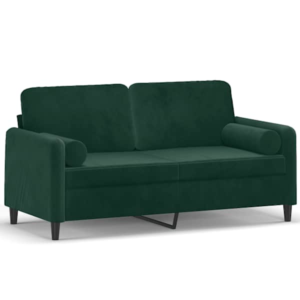 vidaXL 2-kohaline diivan patjadega, tumeroheline, 140 cm, samet