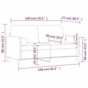 2místná pohovka s polštáři tmavě zelená 140 cm samet - obrázek 8